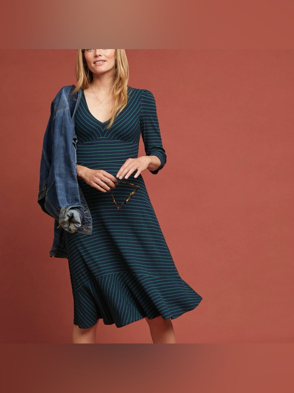 Anthropologie Maeve Flores Striped Dress